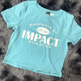 Property Of Impact Crop Tee - Teal